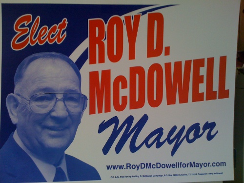Roy D. McDowell for Mayor. Courtesy of Terry McDowell.