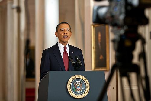 Obama at press conference on Bin Ladens death. Courtesy of Official White House Flickr.