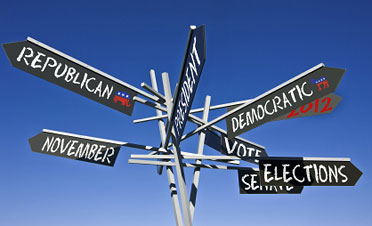 Election 2012 road sign. Courtesy of iStockphoto.