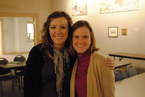 Sara Davis and Dr. Amy Von Lintel after lecture on feminism. Photo by Lisa Hellier.