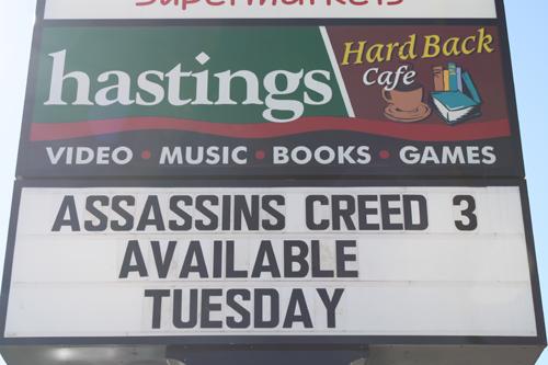 Hastings in Canyon advertising Assassins Creed III. Photo by Hunter Fithen.