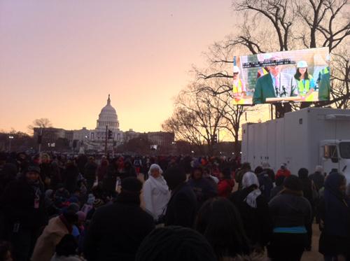 Sunset at the Presidential Inauguration. Photo by Brittany Castillo.