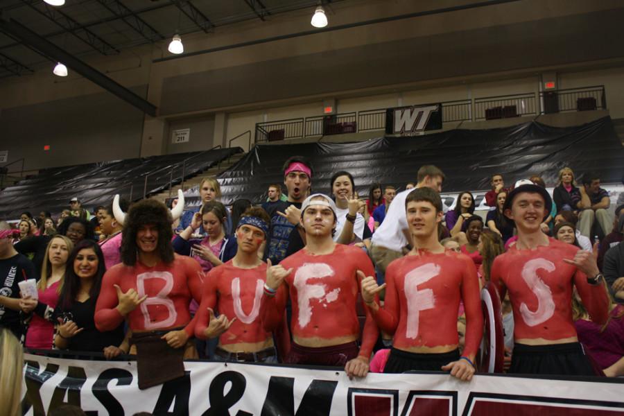 Maroon Platoon supporting basketball on game day. Photo by Alex Montoya.