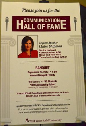 Claire Shipman to speak at Communication Hall of Fame.