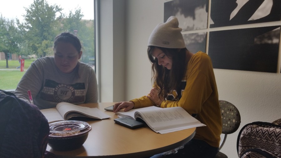 Maddison Watts and Allison Fetsch recently studied together for an upcoming test.