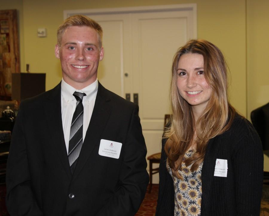 The scholarships in memorial of deceased WT students were awarded to James Anderson and Madison Heacock, pictured.