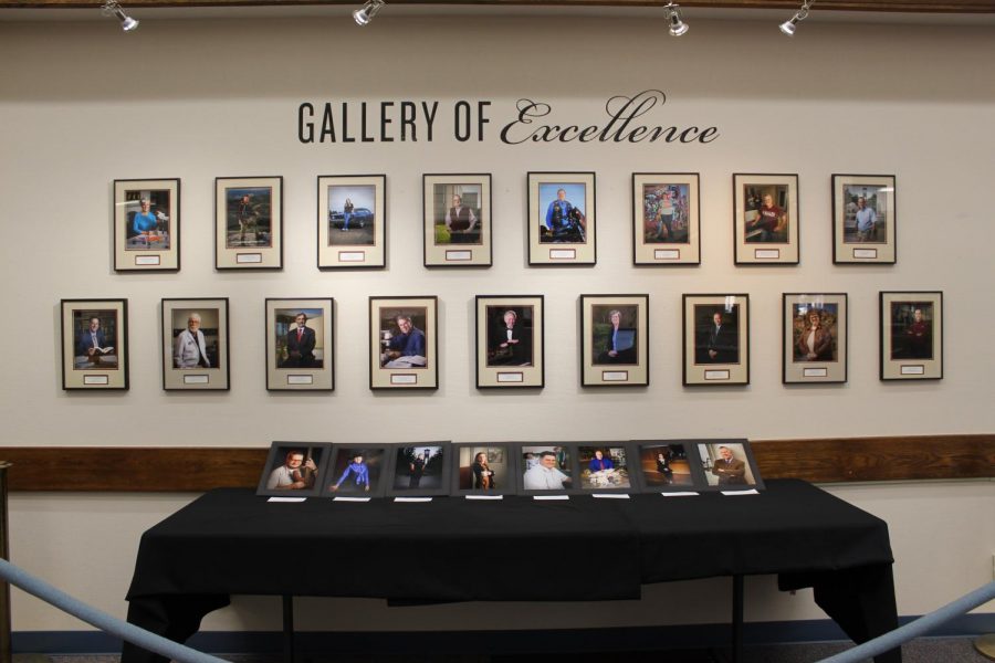 Savannah Wesley/The Prairie News
The Gallery of Excellence is displayed in the Cornette Library next to the circulation desk.