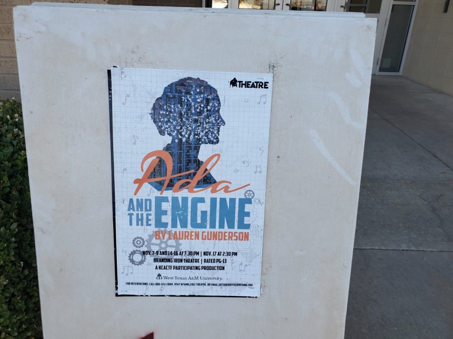 Photo by Steven Osburn
poster located just outside of the Fine Arts complex promoting the play