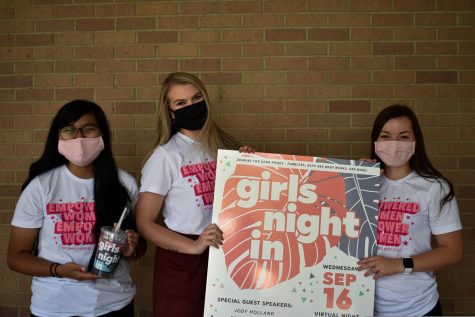 Girls Night In took place Wednesday evening, September 16. (Left to right) Tomi Moralez, Laiken McClure, and Kelsey Leseman prepare as they anticipate the start of this event.