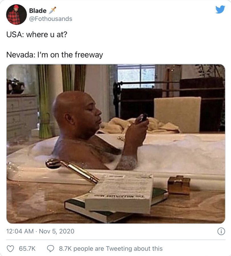 Many memes were posted comparing the counting times between different states, especially Nevada.