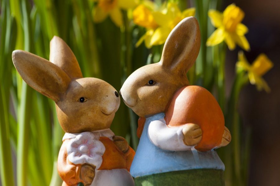 Two Easter Bunnies represent giving back