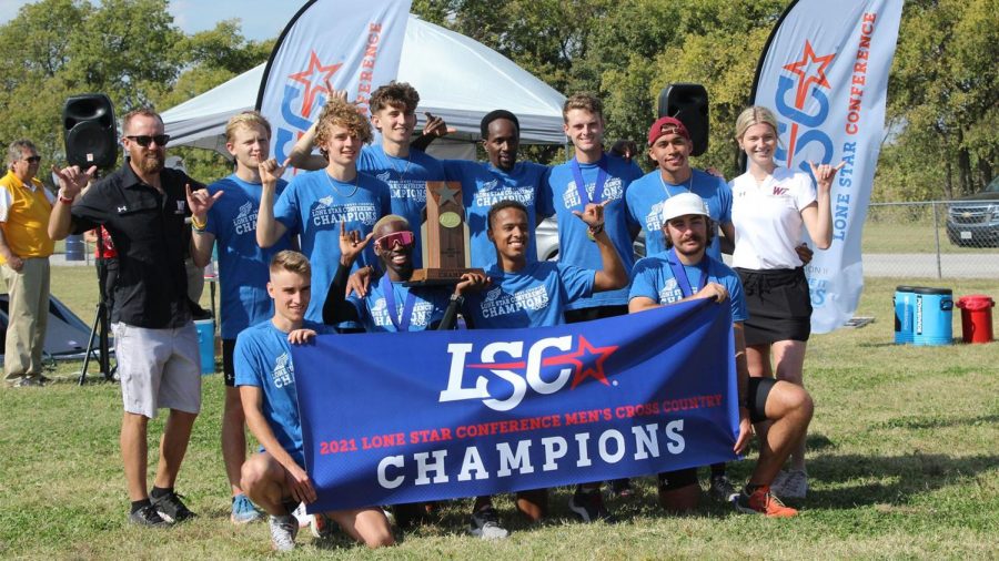 Buffs at the LSC cross-country championship, after winning the trophy on Oct. 23, 2021 in Lawton- Oklahoma 