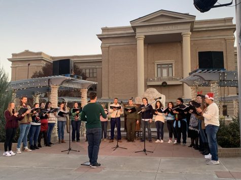 Canyon, TX – Dec 2, 2021: The WT Chamber Singer perform Christmas melodious to inspire watchers to join in on the holiday essence.