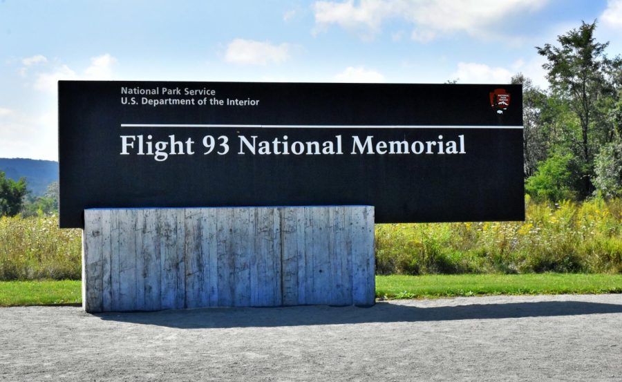Flight 93 National Memorial sign on US Route 30 entering the park.
