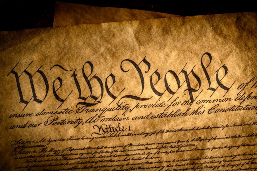 We the people, the beginning of the preamble to the United States constitution. 