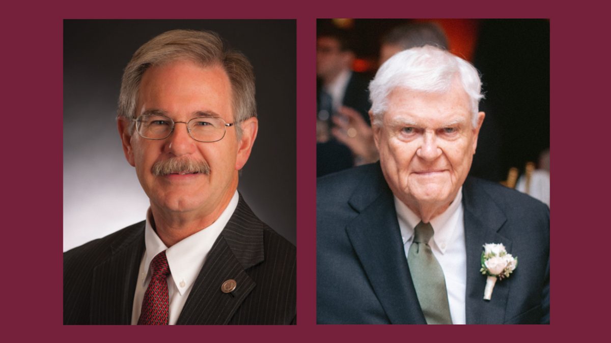 The 2023 Distinguished Alumni for West Texas A&M University are Gary Barnes, left, and William E. “Bill” Semmelbeck.