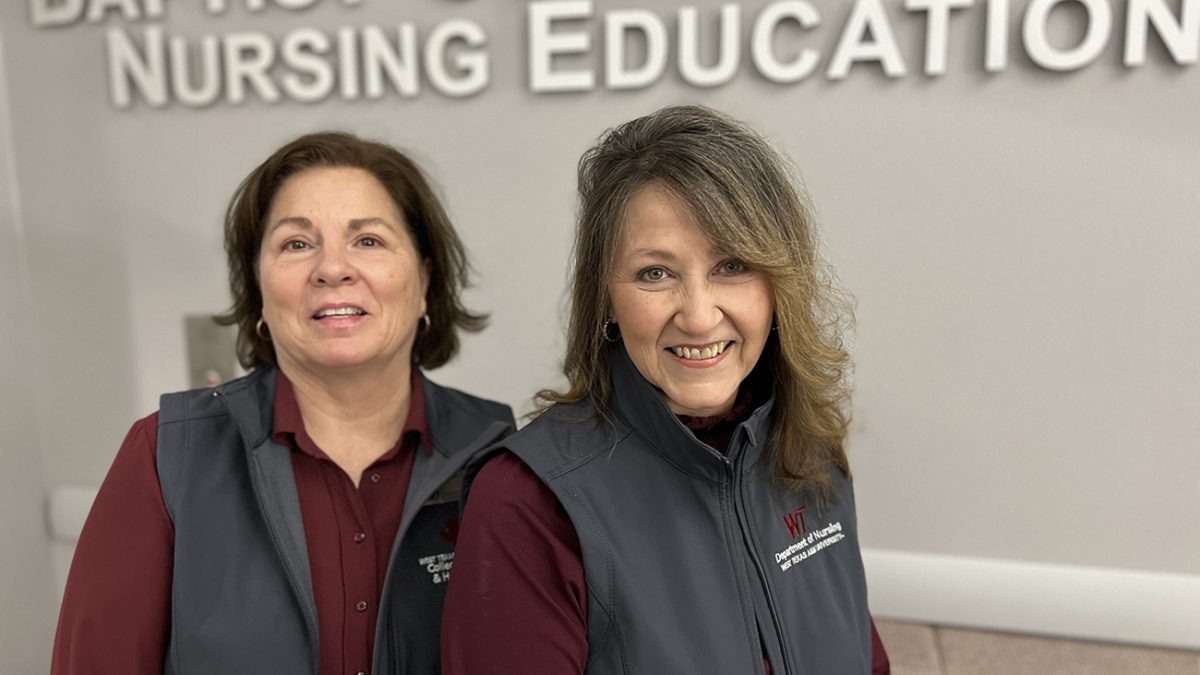 West Texas A&M University Department of Nursing faculty members Dr. Collette Loftin, left, and Teresa Smoot were named to this years Panhandle Great 25 Nurses along with nine other WT alumni. Theyll be honored at a Nov. 2 ceremony. 