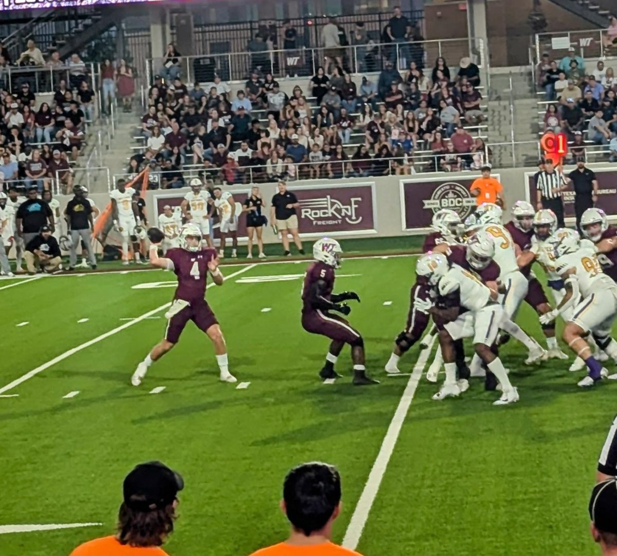 TJ Moore Jr. runs into the end zone of Bain-Schaeffer Buffalo Stadium in the Oct. 13 game against Western New Mexico University. 