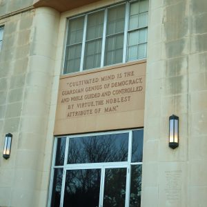 The quote engraved on the east side of the 1966 expansion of the museum.