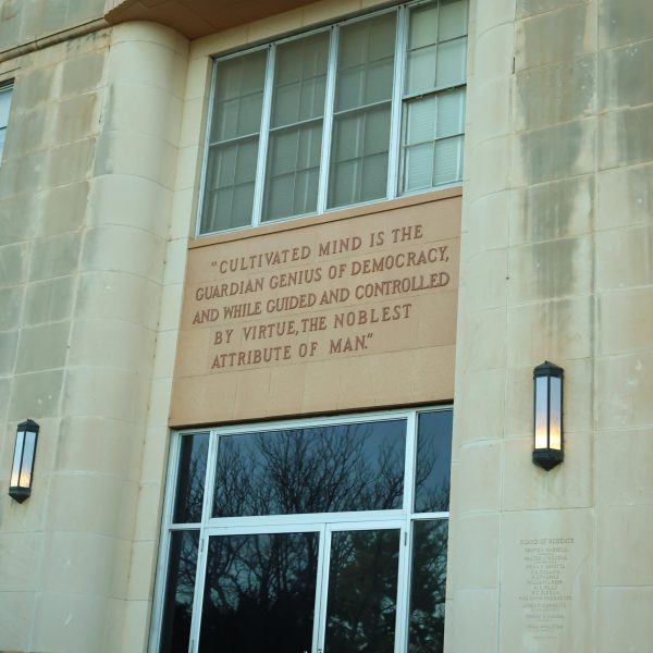The quote engraved on the east side of the 1966 expansion of the museum.