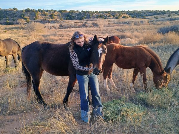 Gates with her horse, Gracie.